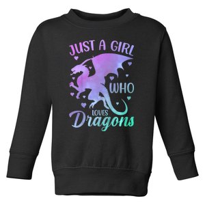 Just A Girl Who Loves Dragons Toddler Sweatshirt