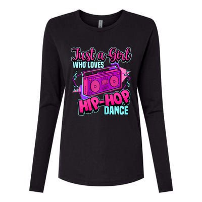 Just A Girl Who Loves Hiphop Dance Breakdance Dancing Womens Cotton Relaxed Long Sleeve T-Shirt