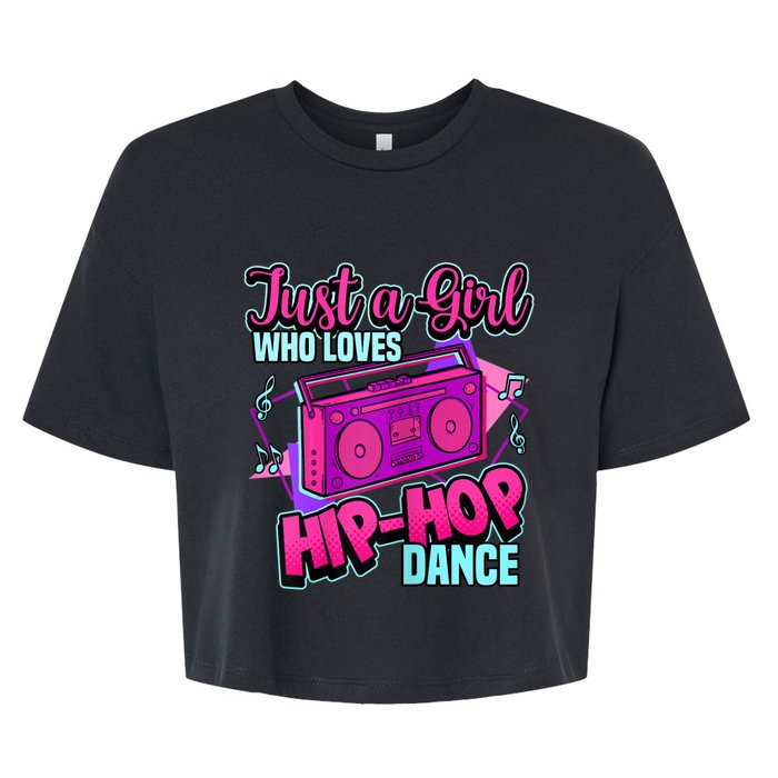 Just A Girl Who Loves Hiphop Dance Breakdance Dancing Bella+Canvas Jersey Crop Tee