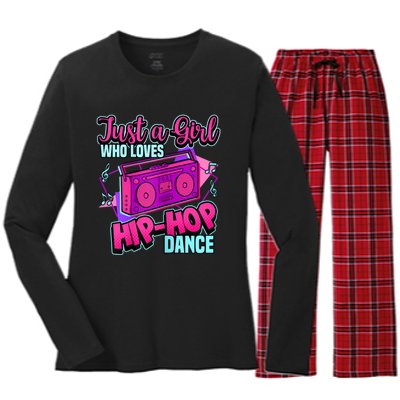 Just A Girl Who Loves Hiphop Dance Breakdance Dancing Women's Long Sleeve Flannel Pajama Set 