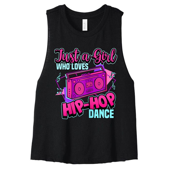 Just A Girl Who Loves Hiphop Dance Breakdance Dancing Women's Racerback Cropped Tank