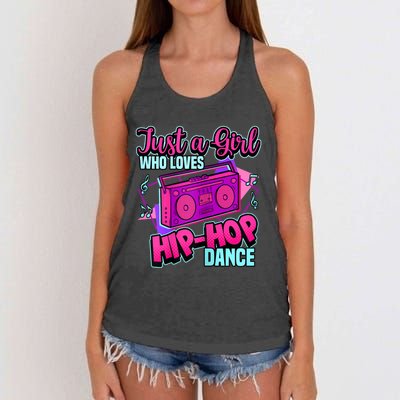 Just A Girl Who Loves Hiphop Dance Breakdance Dancing Women's Knotted Racerback Tank