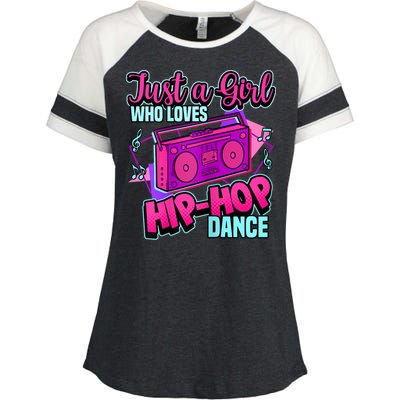 Just A Girl Who Loves Hiphop Dance Breakdance Dancing Enza Ladies Jersey Colorblock Tee