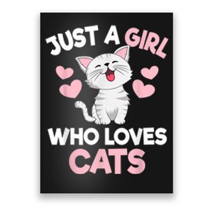 Just A Girl Who Loves Cats Cat Lover Cute Cat Kitty Poster