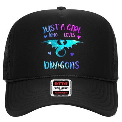 Just A Girl Who Loves Dragons  High Crown Mesh Back Trucker Hat