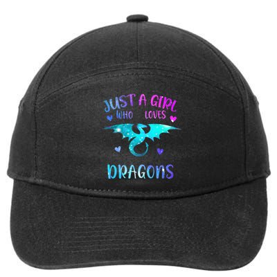 Just A Girl Who Loves Dragons  7-Panel Snapback Hat