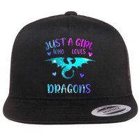 Just A Girl Who Loves Dragons  Flat Bill Trucker Hat