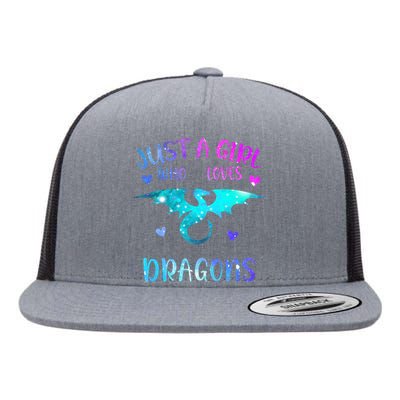 Just A Girl Who Loves Dragons  Flat Bill Trucker Hat