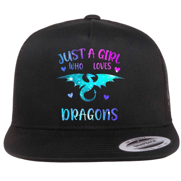 Just A Girl Who Loves Dragons  Flat Bill Trucker Hat