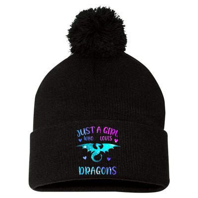 Just A Girl Who Loves Dragons  Pom Pom 12in Knit Beanie