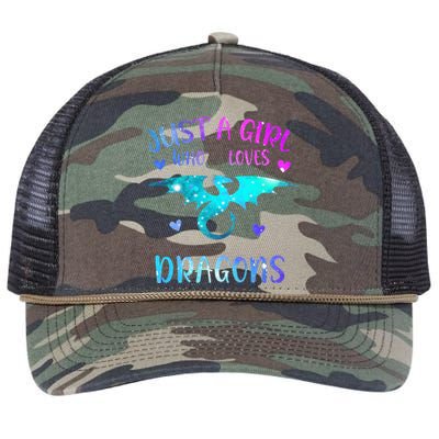 Just A Girl Who Loves Dragons  Retro Rope Trucker Hat Cap