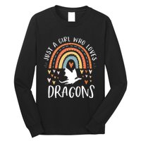 Just A Girl Who Loves Dragons Rainbow Gifts For Dragon Lover Long Sleeve Shirt