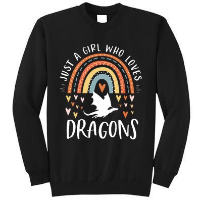 Just A Girl Who Loves Dragons Rainbow Gifts For Dragon Lover Tall Sweatshirt