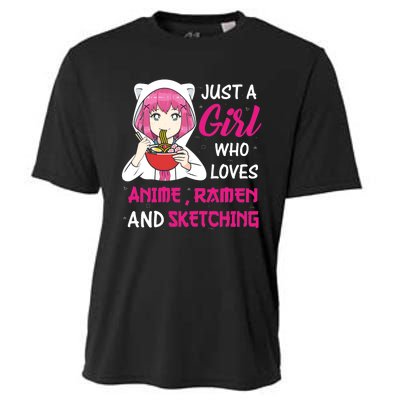 Just A Girl Who Loves Anime Ra And Sketching Teen Girl Cooling Performance Crew T-Shirt