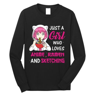 Just A Girl Who Loves Anime Ra And Sketching Teen Girl Long Sleeve Shirt