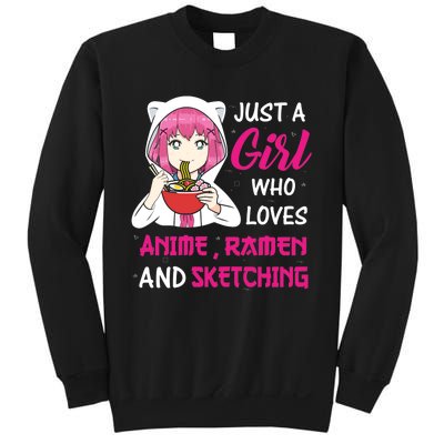 Just A Girl Who Loves Anime Ra And Sketching Teen Girl Sweatshirt