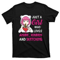 Just A Girl Who Loves Anime Ra And Sketching Teen Girl T-Shirt