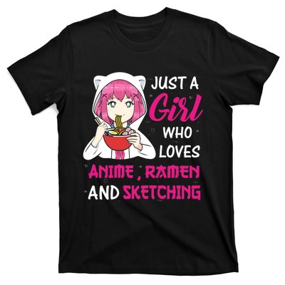 Just A Girl Who Loves Anime Ra And Sketching Teen Girl T-Shirt