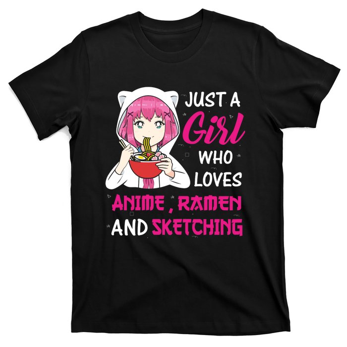 Just A Girl Who Loves Anime Ra And Sketching Teen Girl T-Shirt