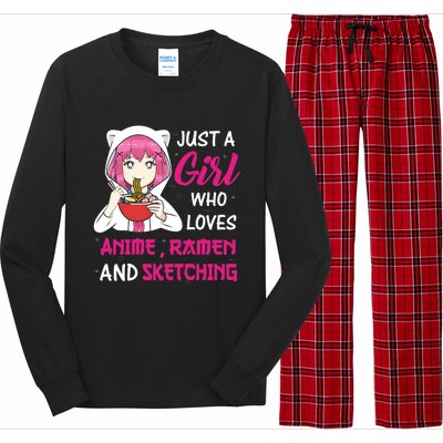 Just A Girl Who Loves Anime Ra And Sketching Teen Girl Long Sleeve Pajama Set