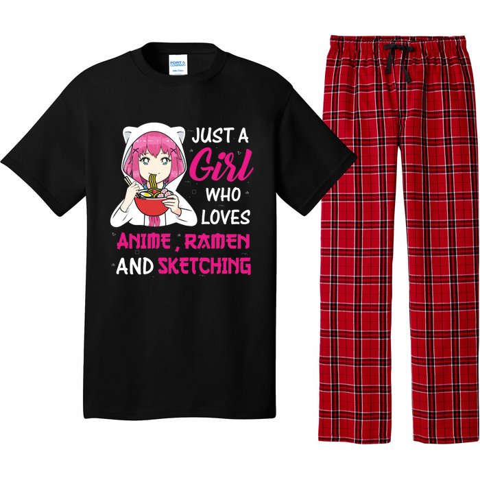 Just A Girl Who Loves Anime Ra And Sketching Teen Girl Pajama Set