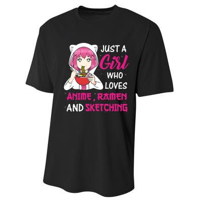 Just A Girl Who Loves Anime Ra And Sketching Teen Girl Performance Sprint T-Shirt