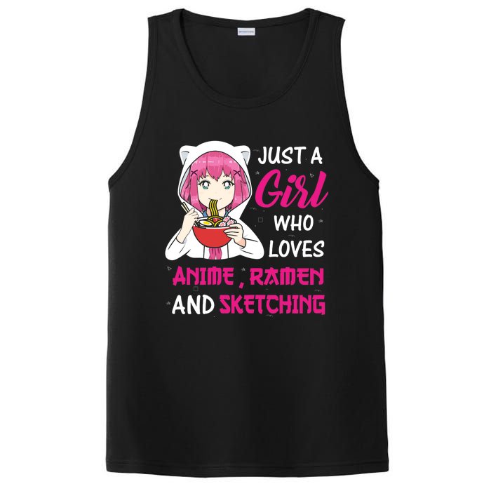 Just A Girl Who Loves Anime Ra And Sketching Teen Girl PosiCharge Competitor Tank