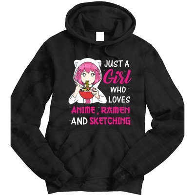 Just A Girl Who Loves Anime Ra And Sketching Teen Girl Tie Dye Hoodie