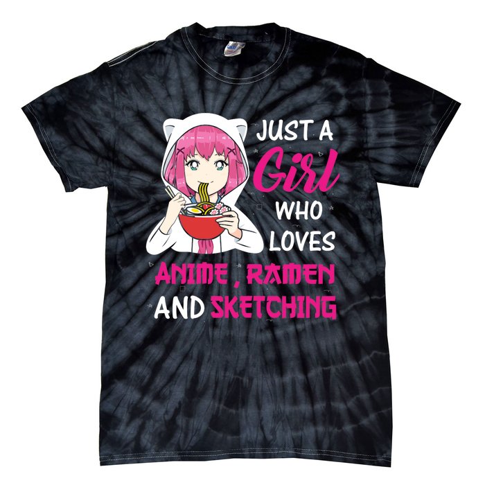 Just A Girl Who Loves Anime Ra And Sketching Teen Girl Tie-Dye T-Shirt