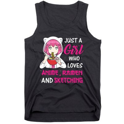 Just A Girl Who Loves Anime Ra And Sketching Teen Girl Tank Top