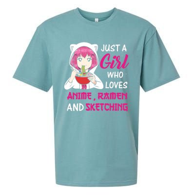 Just A Girl Who Loves Anime Ra And Sketching Teen Girl Sueded Cloud Jersey T-Shirt