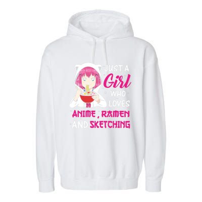 Just A Girl Who Loves Anime Ra And Sketching Teen Girl Garment-Dyed Fleece Hoodie