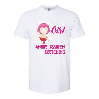 Just A Girl Who Loves Anime Ra And Sketching Teen Girl Softstyle CVC T-Shirt