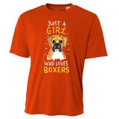 Just A Girl Who Loves Boxers Dog School Gift Cooling Performance Crew T-Shirt