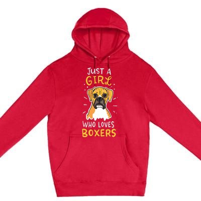 Just A Girl Who Loves Boxers Dog School Gift Premium Pullover Hoodie