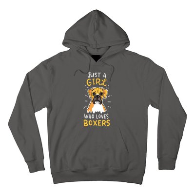 Just A Girl Who Loves Boxers Dog School Gift Hoodie