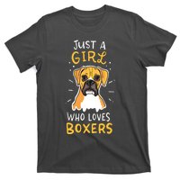 Just A Girl Who Loves Boxers Dog School Gift T-Shirt