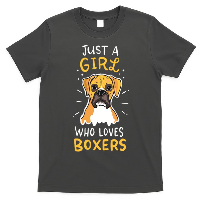 Just A Girl Who Loves Boxers Dog School Gift T-Shirt