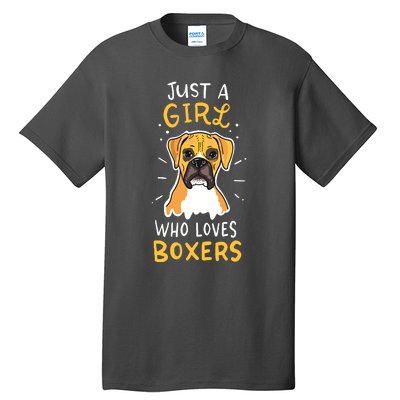 Just A Girl Who Loves Boxers Dog School Gift Tall T-Shirt