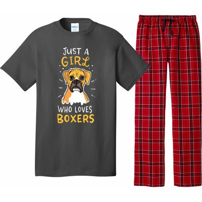 Just A Girl Who Loves Boxers Dog School Gift Pajama Set