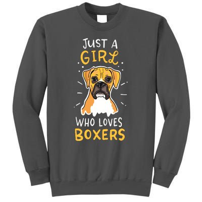 Just A Girl Who Loves Boxers Dog School Gift Tall Sweatshirt