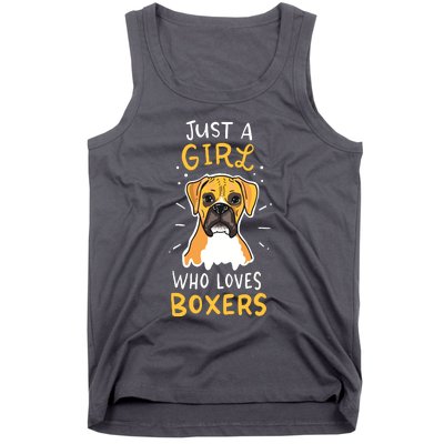 Just A Girl Who Loves Boxers Dog School Gift Tank Top