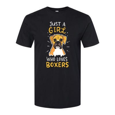 Just A Girl Who Loves Boxers Dog School Gift Softstyle CVC T-Shirt