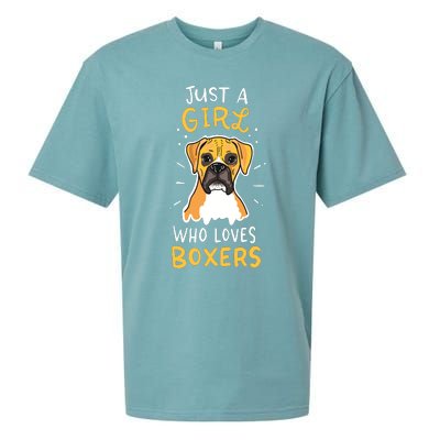 Just A Girl Who Loves Boxers Dog School Gift Sueded Cloud Jersey T-Shirt