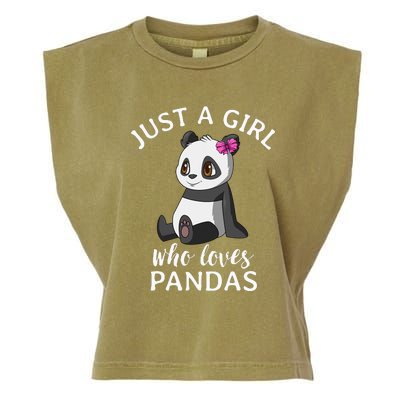 Just A Girl Who Loves Pandas Cute Panda Garment-Dyed Women's Muscle Tee