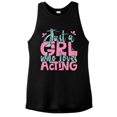 Just A Girl Who Loves Acting Gift Ladies PosiCharge Tri-Blend Wicking Tank