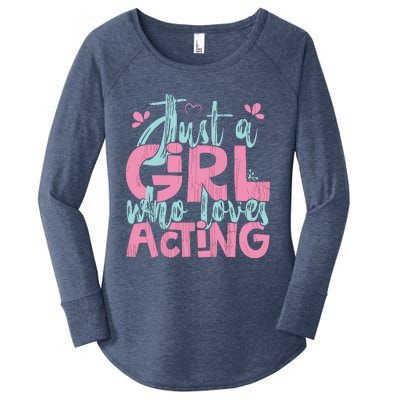 Just A Girl Who Loves Acting Gift Women's Perfect Tri Tunic Long Sleeve Shirt