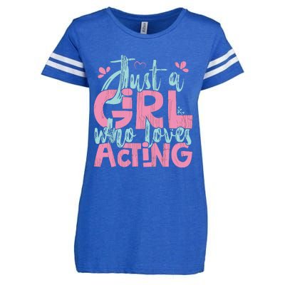 Just A Girl Who Loves Acting Gift Enza Ladies Jersey Football T-Shirt