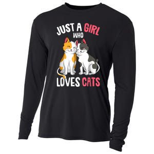 Just A Girl Who Loves Cats Kitty Cooling Performance Long Sleeve Crew