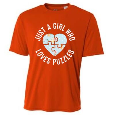 Just A Girl Who Loves Puzzles Jigsaw Puzzle Cooling Performance Crew T-Shirt